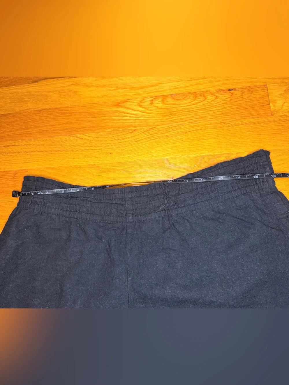 A New Day Black Linen Blend Pull On Shorts Size M Coastal Summer